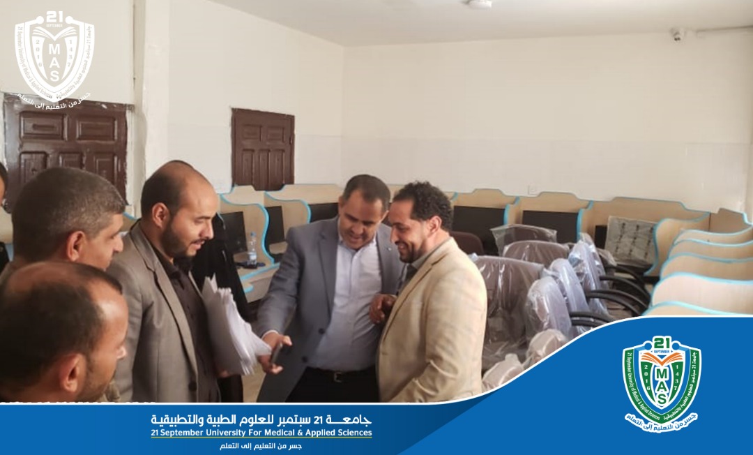 His Excellency the Rector of the University Inspects the New Equipment of the Computer Center at University branch, Hadda