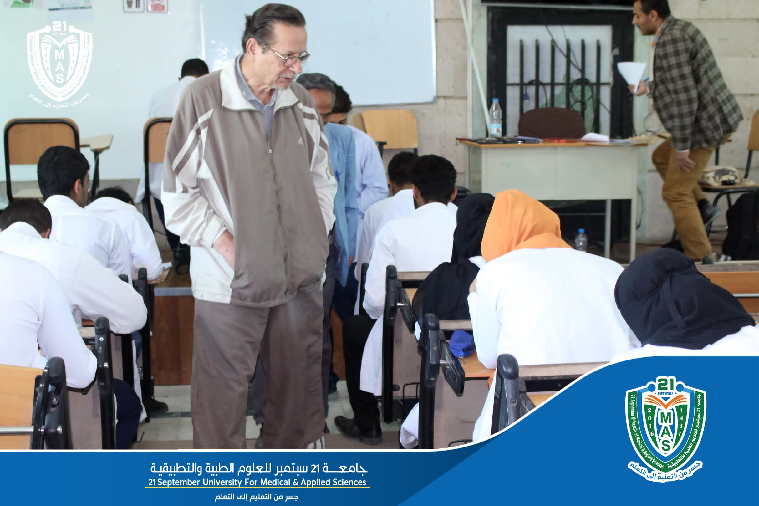 The vice rector for student affairs Professor Khaled Abdul-Kareem Al-Moyed inspects the final exam of the second semester 1445 at different faculties of the university…