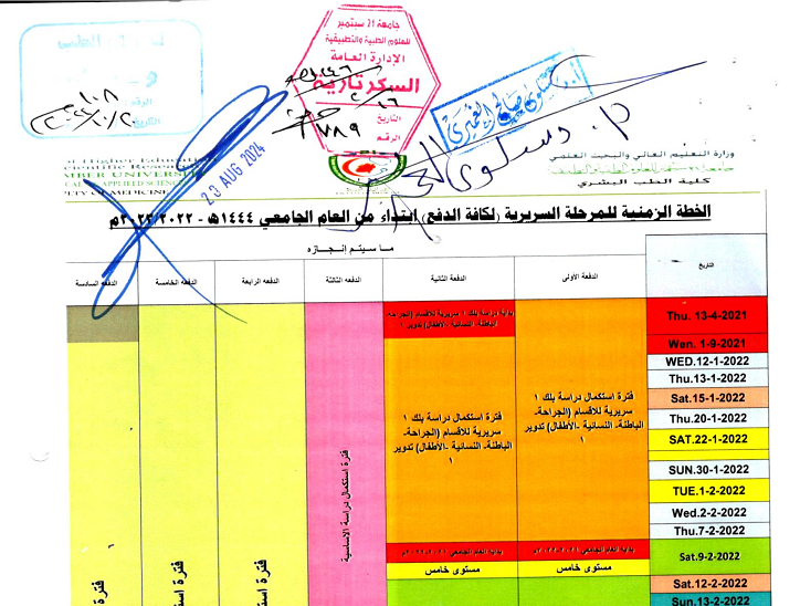 Time Plan For The Clinical Stage – Medicine