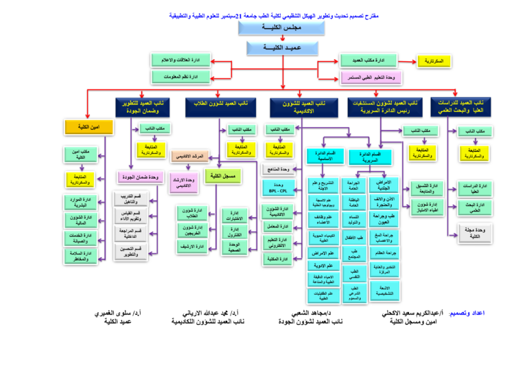 الهيكل التنظيمي لكلية الطب